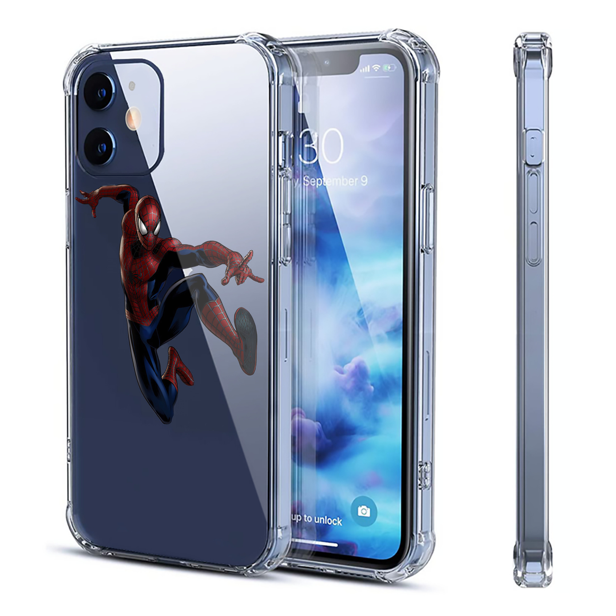 （画像用） Spider Man スパイダーマン 【iPhone 12シリーズ対応】透明スマホケース（クリアソフトケース）